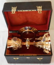 Solid silver gilt antique French Gothic Chalice.